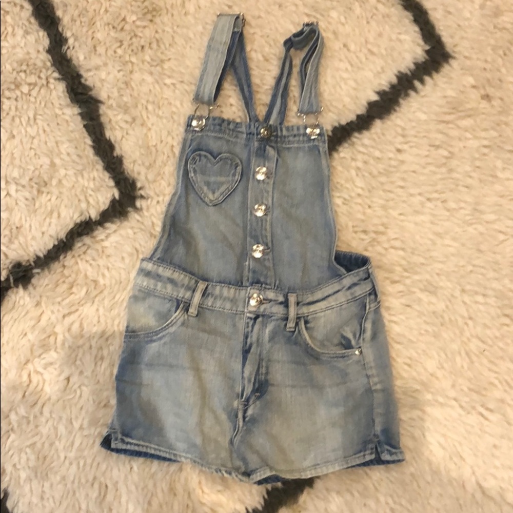 H & m denim overall shorts